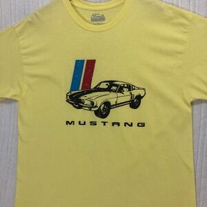 Ford's Garage Mustang‎ T-Shirt Graphic Tee 50 Years Cars Yellow XL